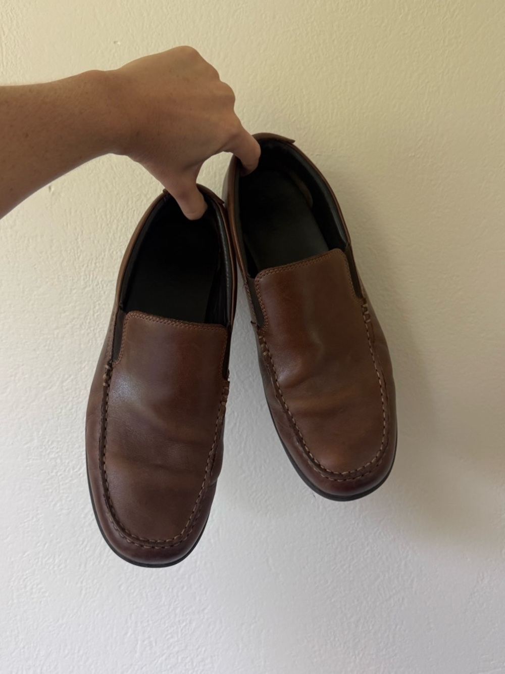 Men's Brown Leather Slip-On Moccasin Loafers